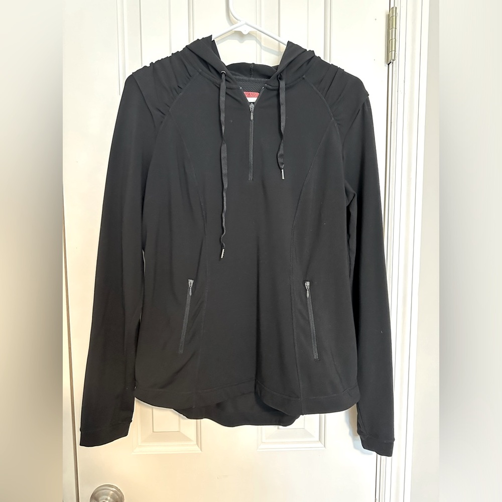 Spanx sz Medium Pullover Zip Hoodie with Ruched Shoulder